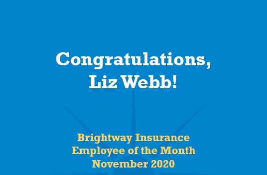 Brightway names Liz Webb Employee of the Month for November 2020