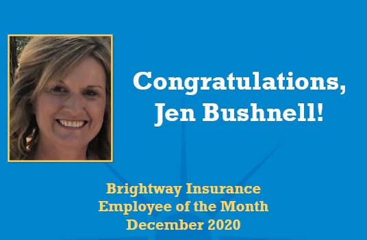 Brightway names Jen Bushnell Employee of the Month for December 2020