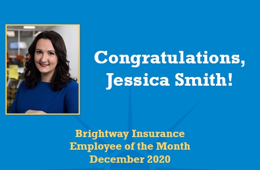 Brightway names Jessica Smith Employee of the Month for December 2020