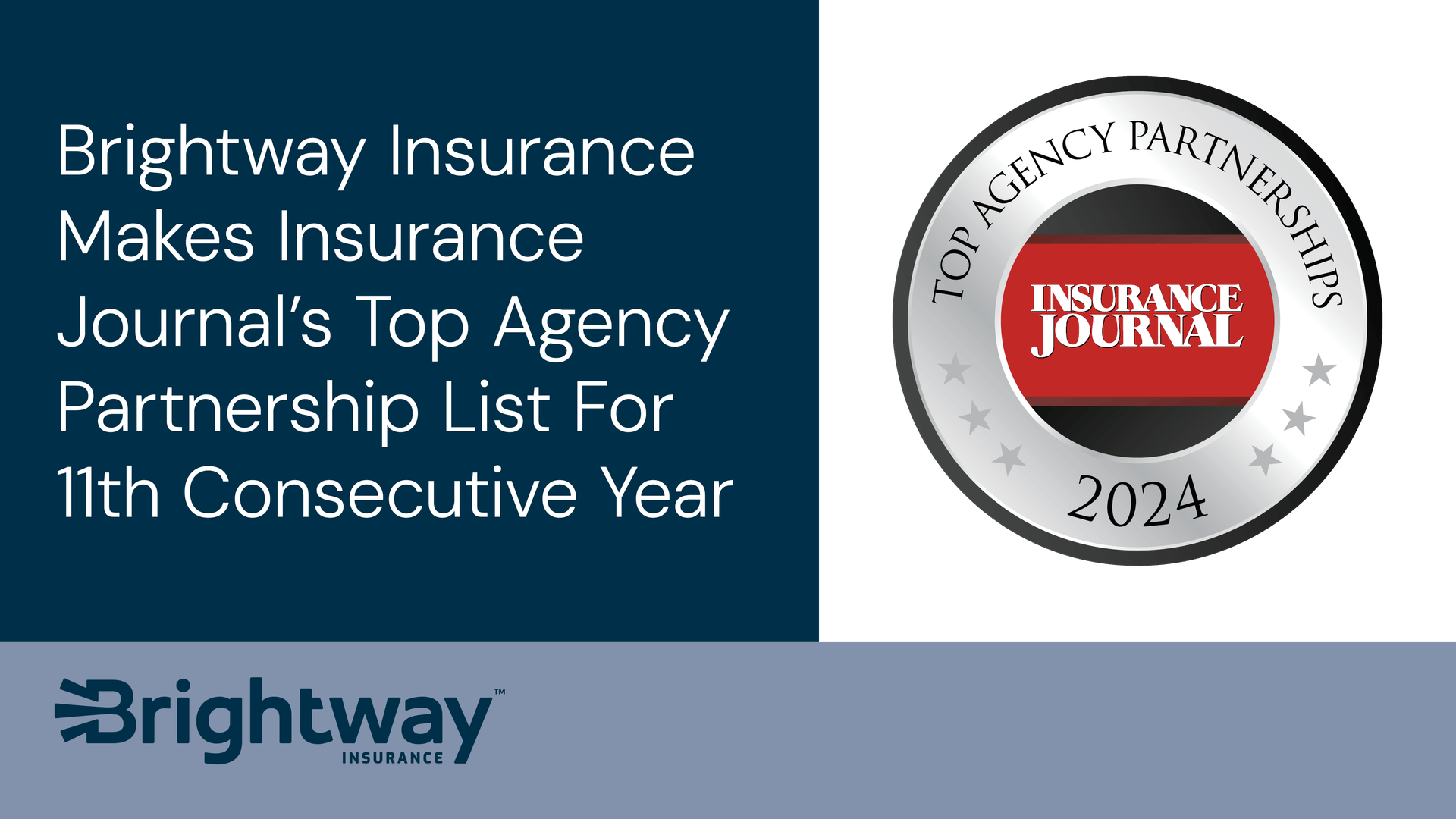 Brightway Insurance Makes Insurance Journal’s Top Agency Partnership List For 11th Consecutive Year 