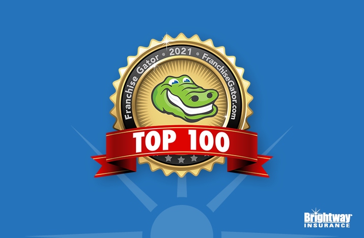 Brightway Insurance ranks 25th on Franchise Gator’s 2021 Top 100 Franchises list