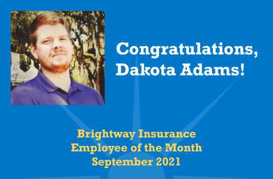 Dakota Adams Employee of the Month September 2021