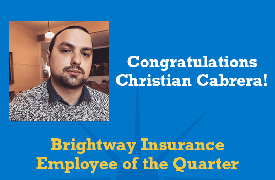 Brightway Names Christian Cabrera Employee of the Quarter