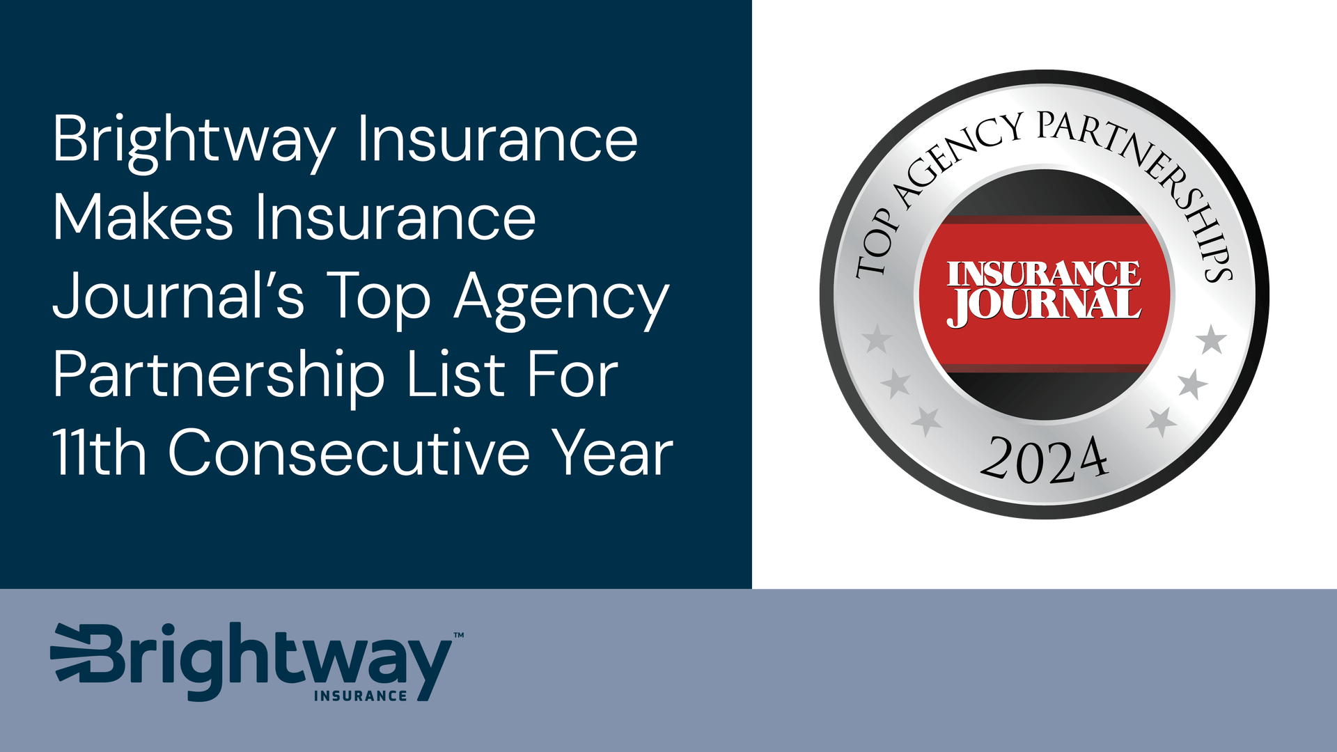 Brightway Insurance Makes Insurance Journal’s Top Agency Partnership List For 11th Consecutive Year